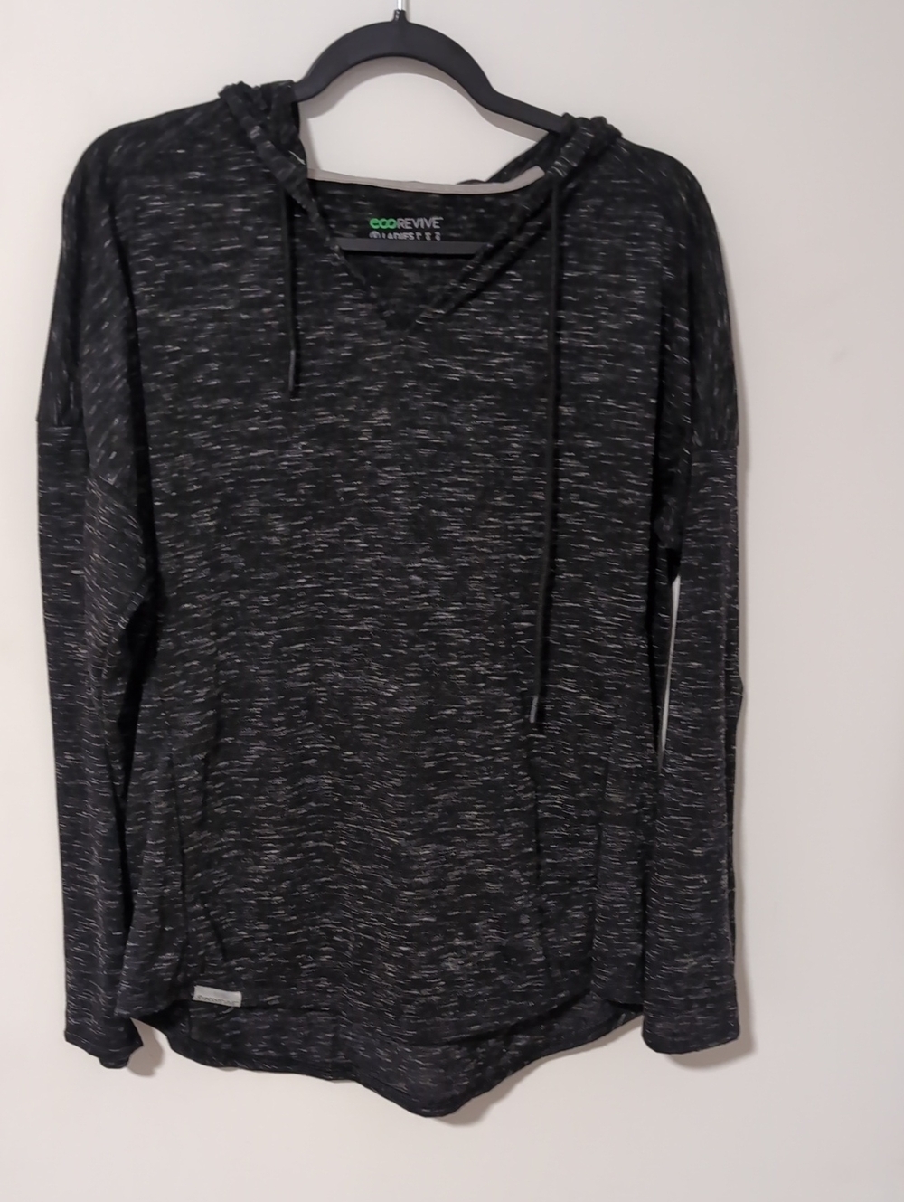 EcoRevive Black Heather Hooded T-shirt